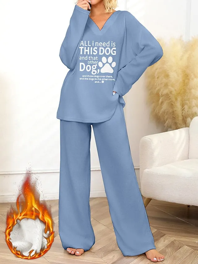 Flannel Sleepwear Set for Dog Lovers