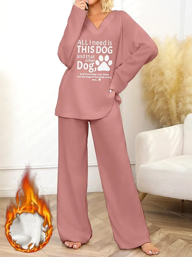 Flannel Sleepwear Set for Dog Lovers