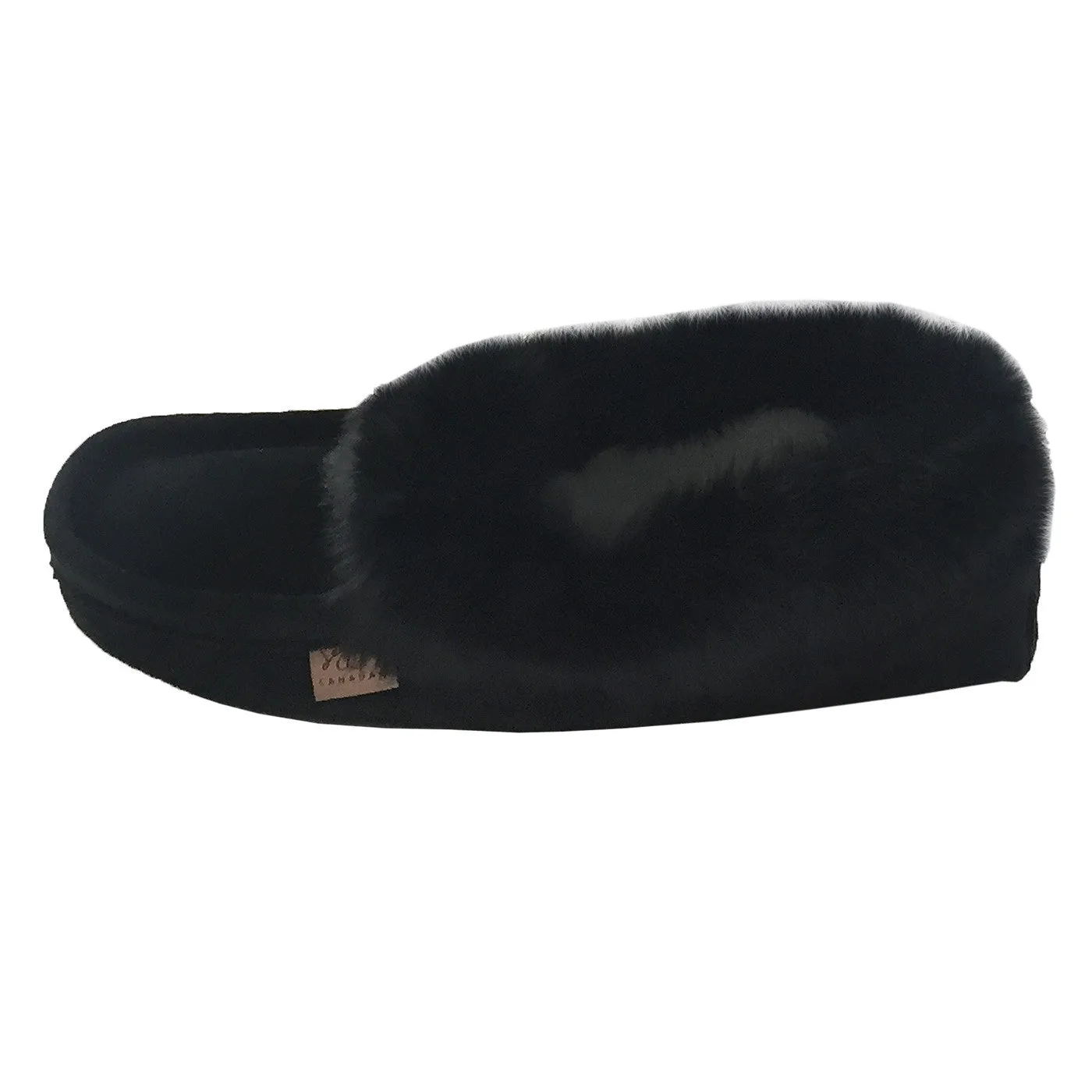 Fleece Lined Suede Moccasins for Men with Rabbit Fur