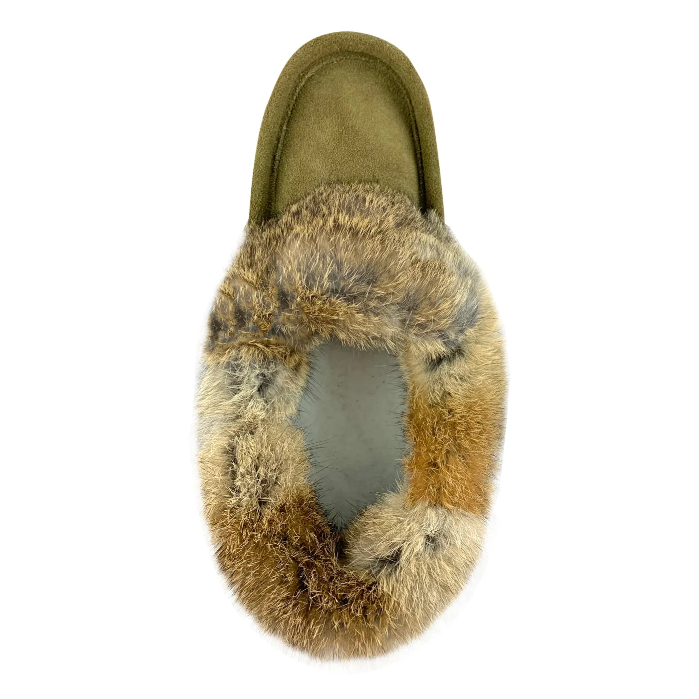 Fleece Lined Suede Moccasins for Men with Rabbit Fur