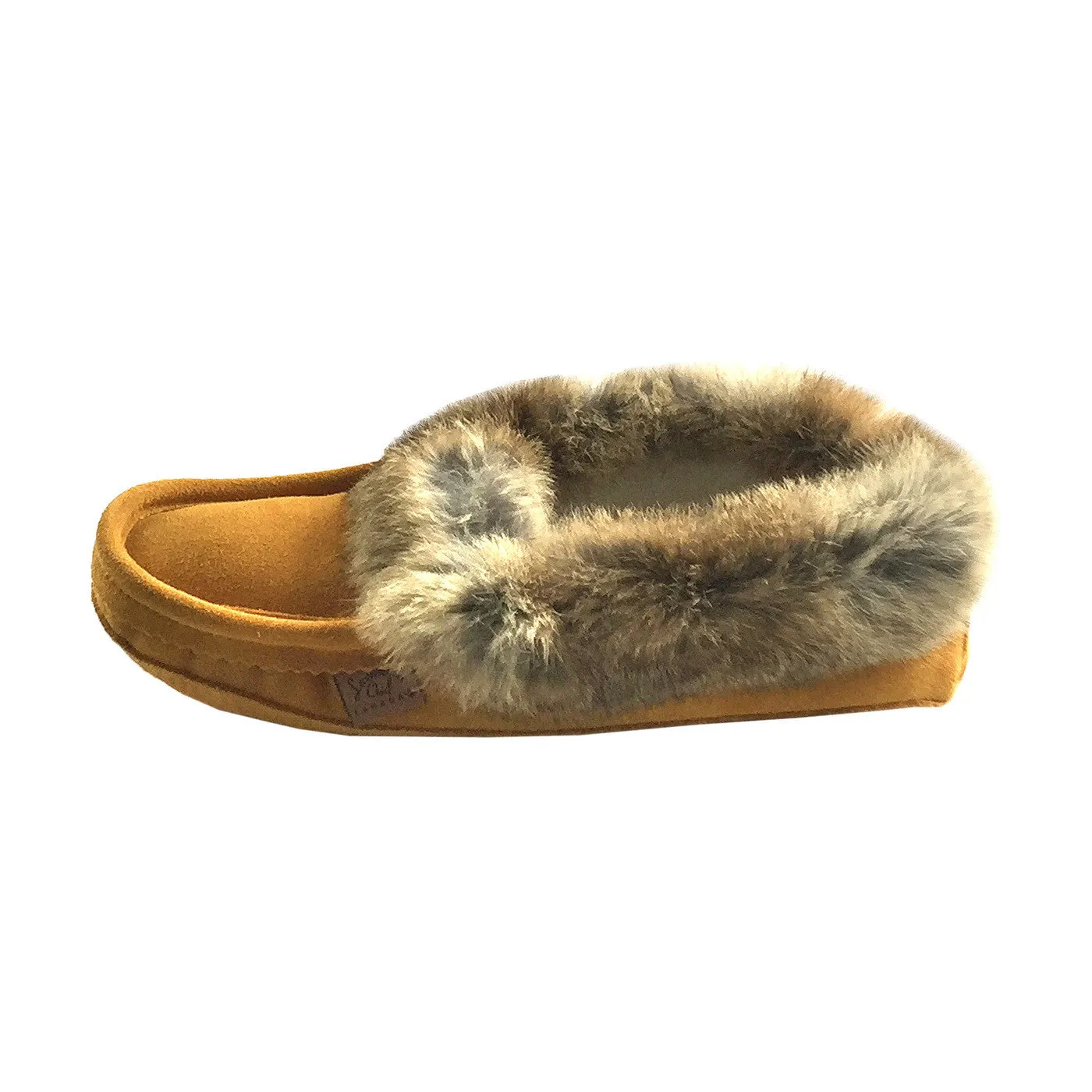 Fleece Lined Suede Moccasins for Men with Rabbit Fur