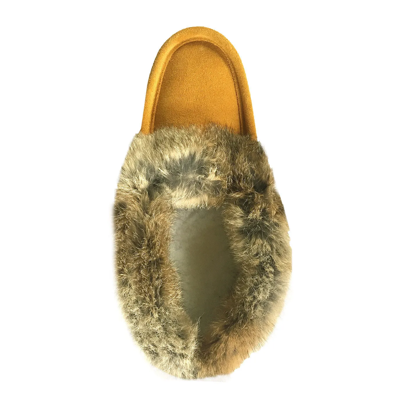 Fleece Lined Suede Moccasins for Men with Rabbit Fur