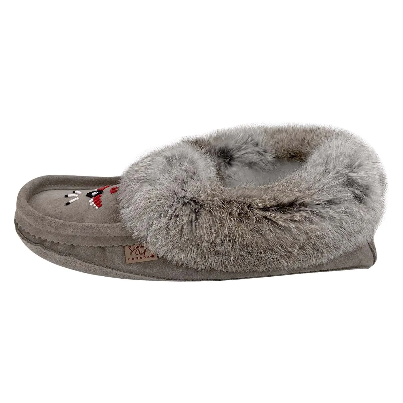 Fleece Lined Suede Rabbit Fur Moccasins for Men