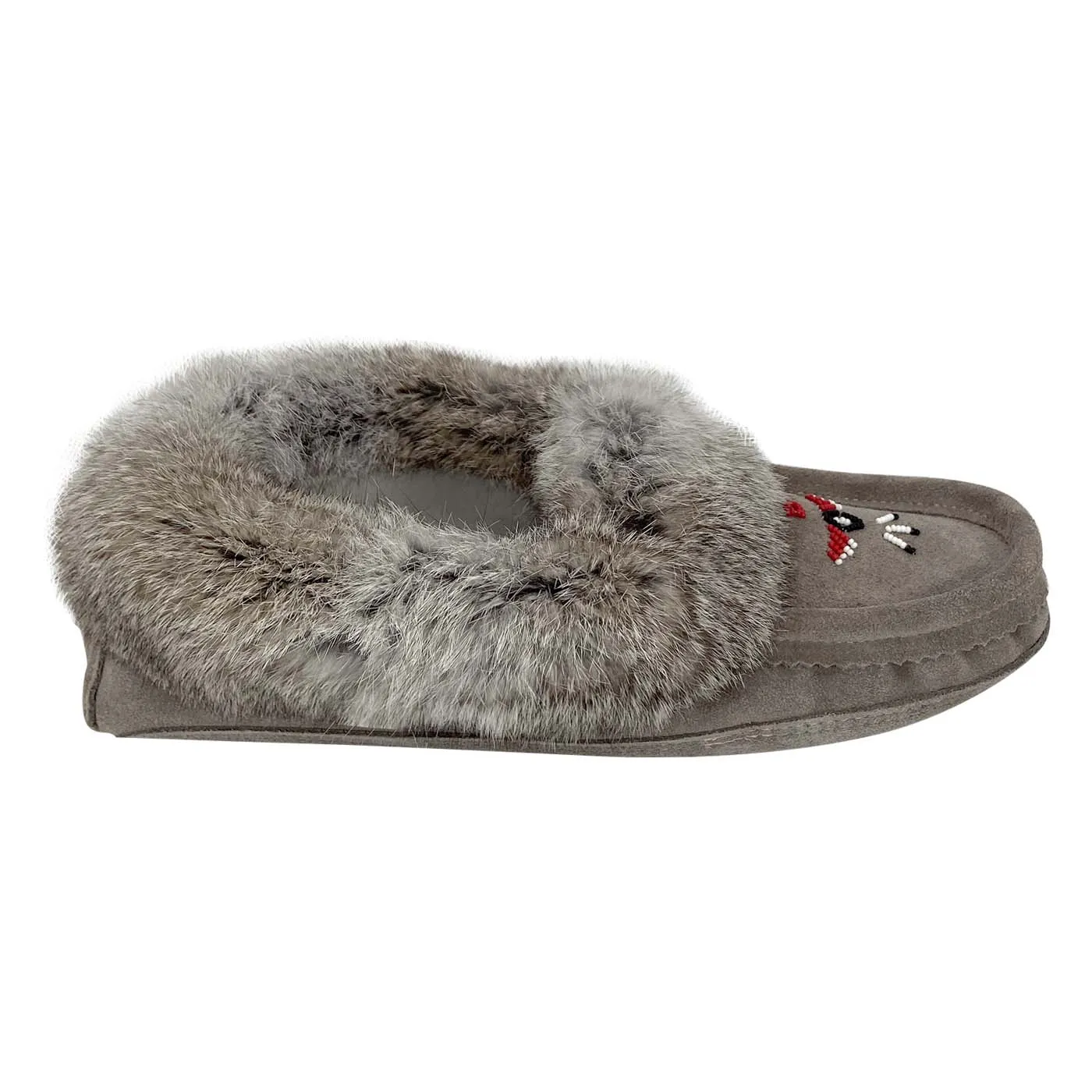 Fleece Lined Suede Rabbit Fur Moccasins for Men