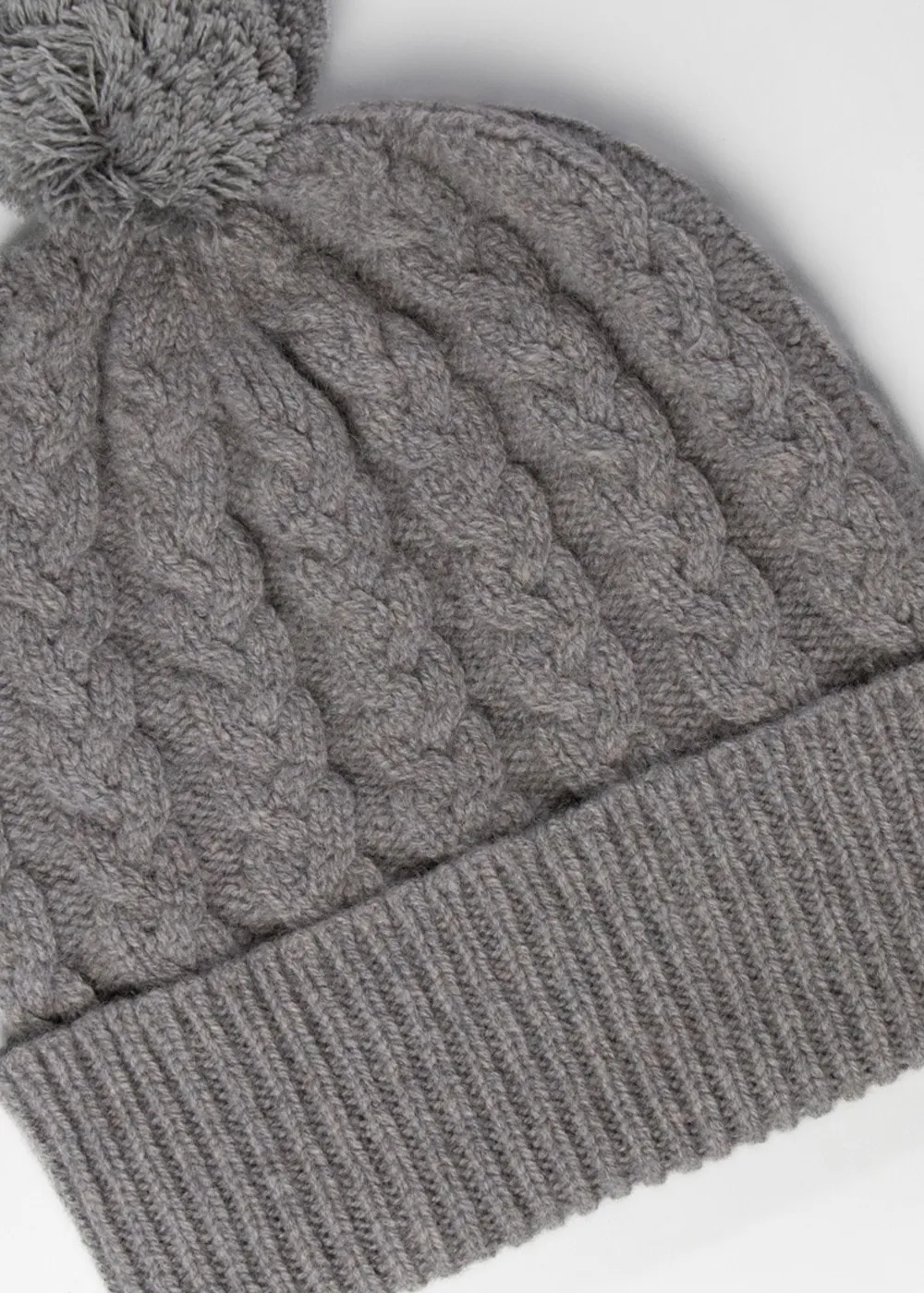 Fliss Lambswool Cable Pom Pom Beanie