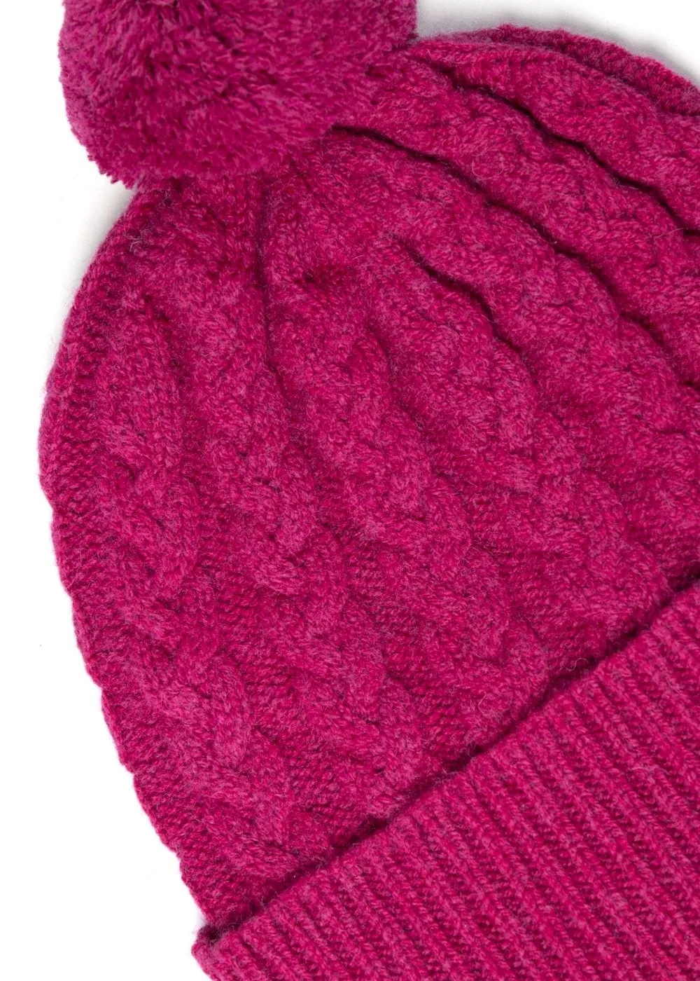 Fliss Lambswool Cable Pom Pom Beanie