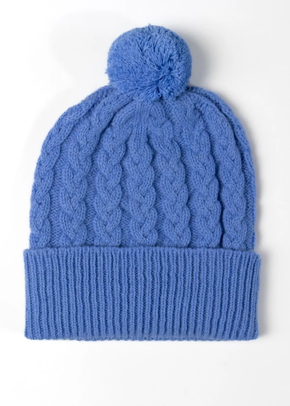 Fliss Lambswool Cable Pom Pom Beanie