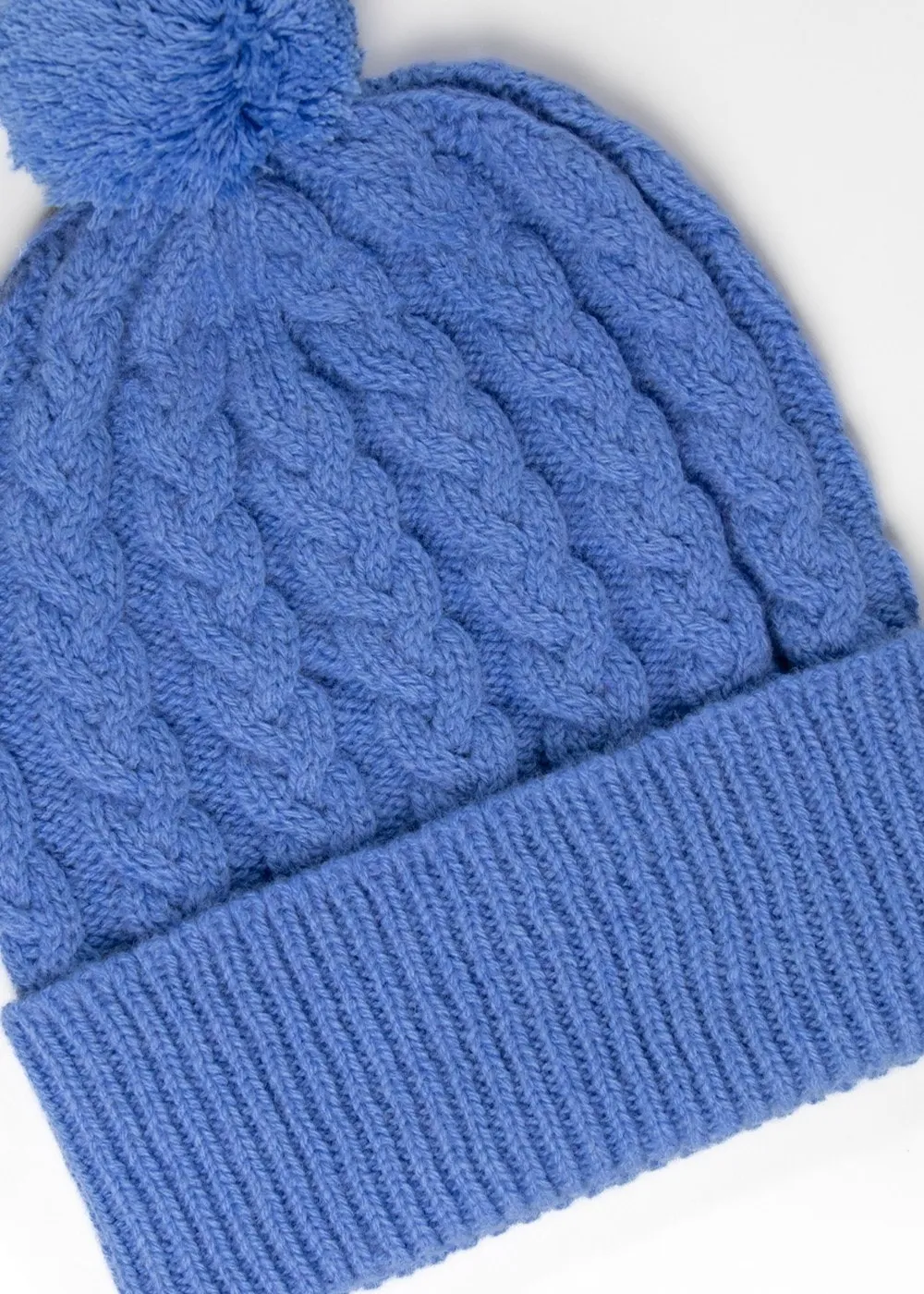 Fliss Lambswool Cable Pom Pom Beanie