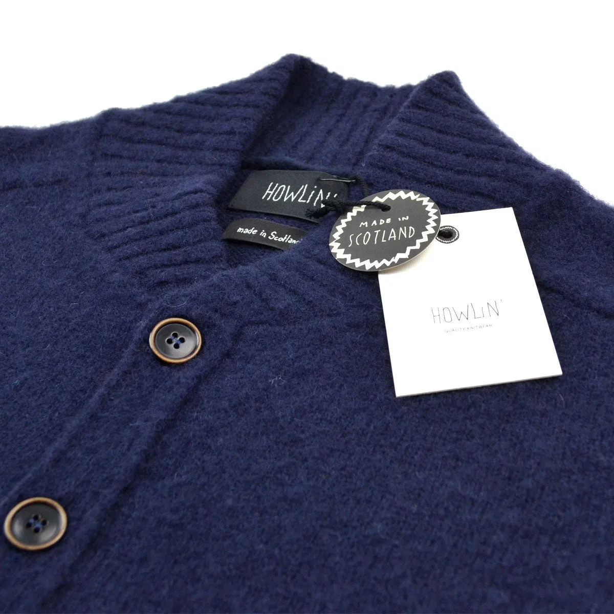 Four Eyes Wool Cardigan - Navy