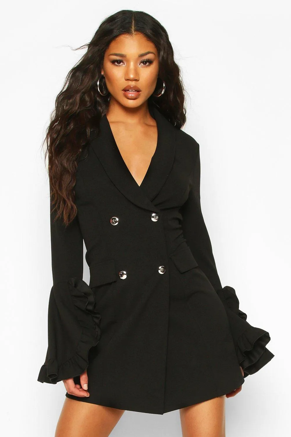 Frill Sleeve Blazer Dress