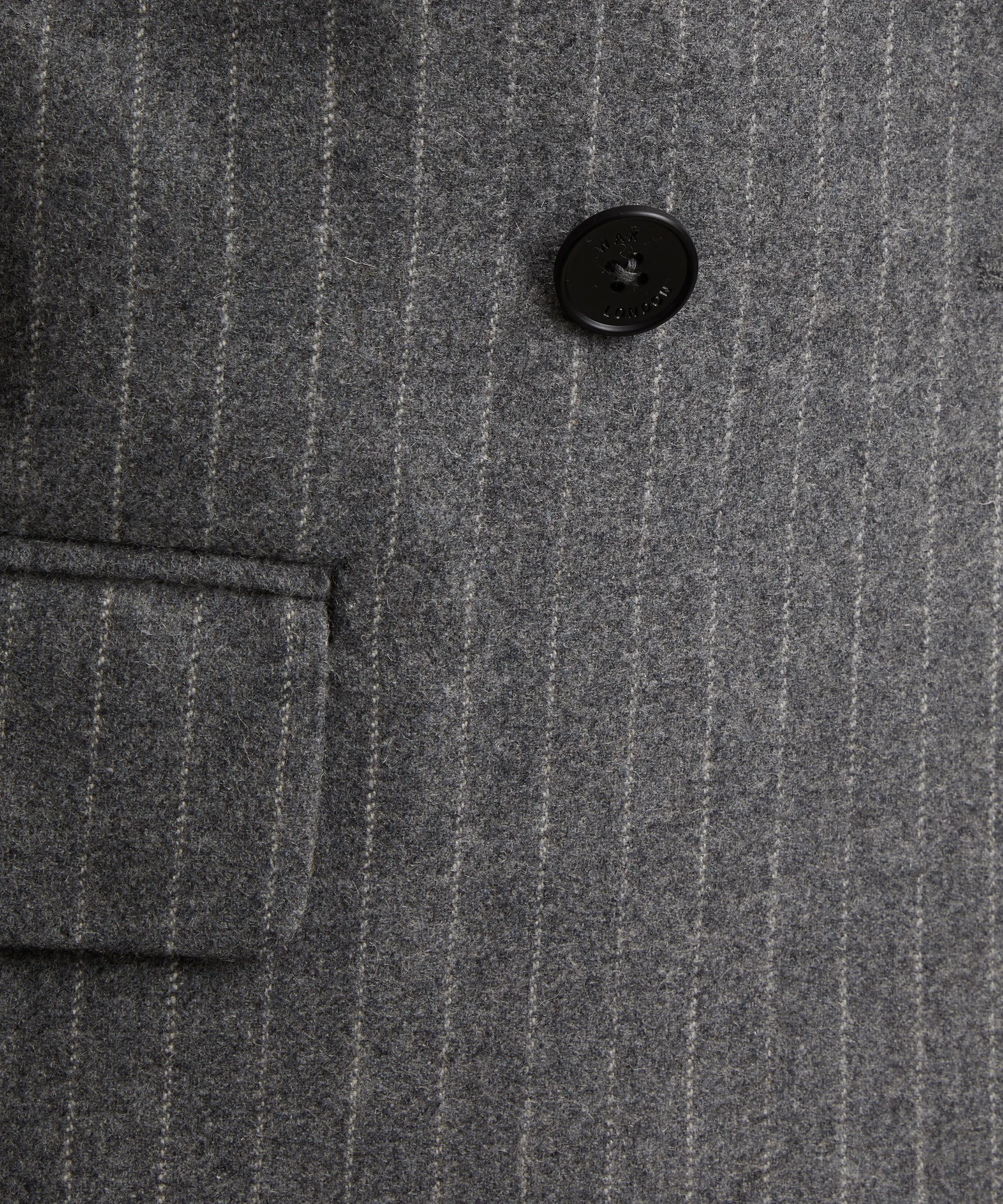 Gekko Charcoal Grey Pinstripe Wool Blazer 