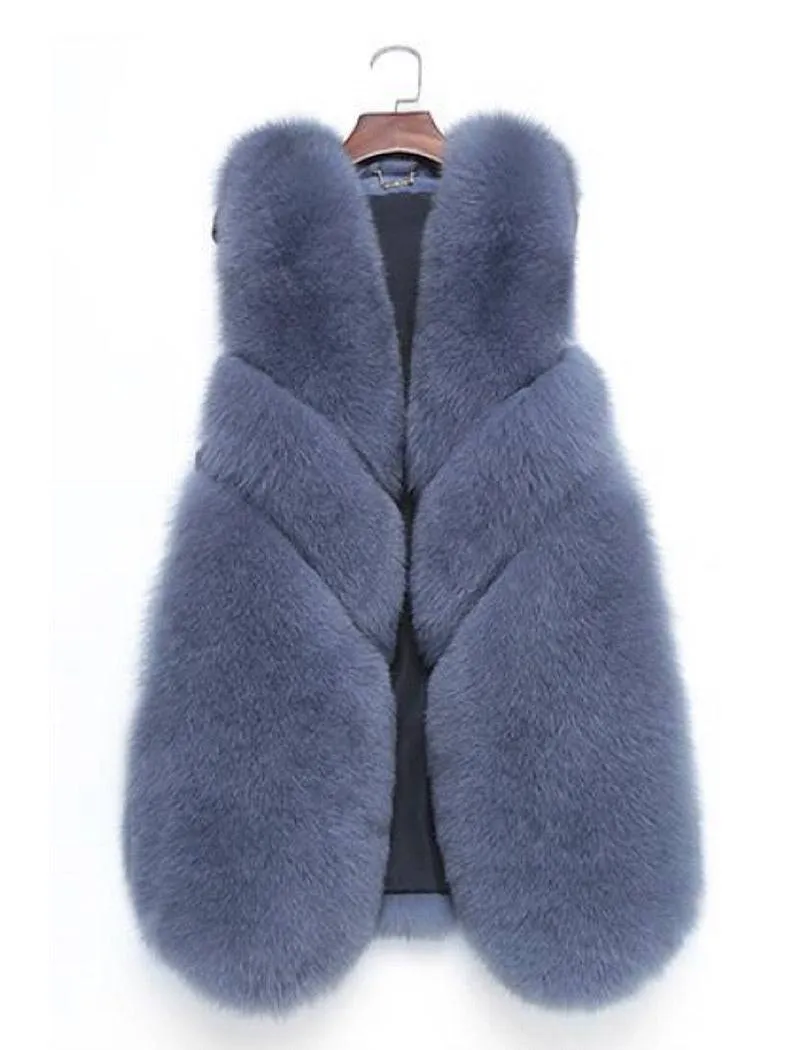 Genuine Fox Fur Gilet - Three Asymmetrical Panel