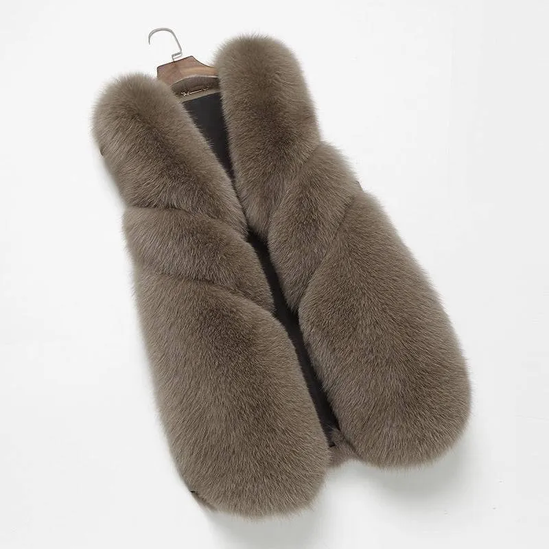 Genuine Fox Fur Gilet - Three Asymmetrical Panel