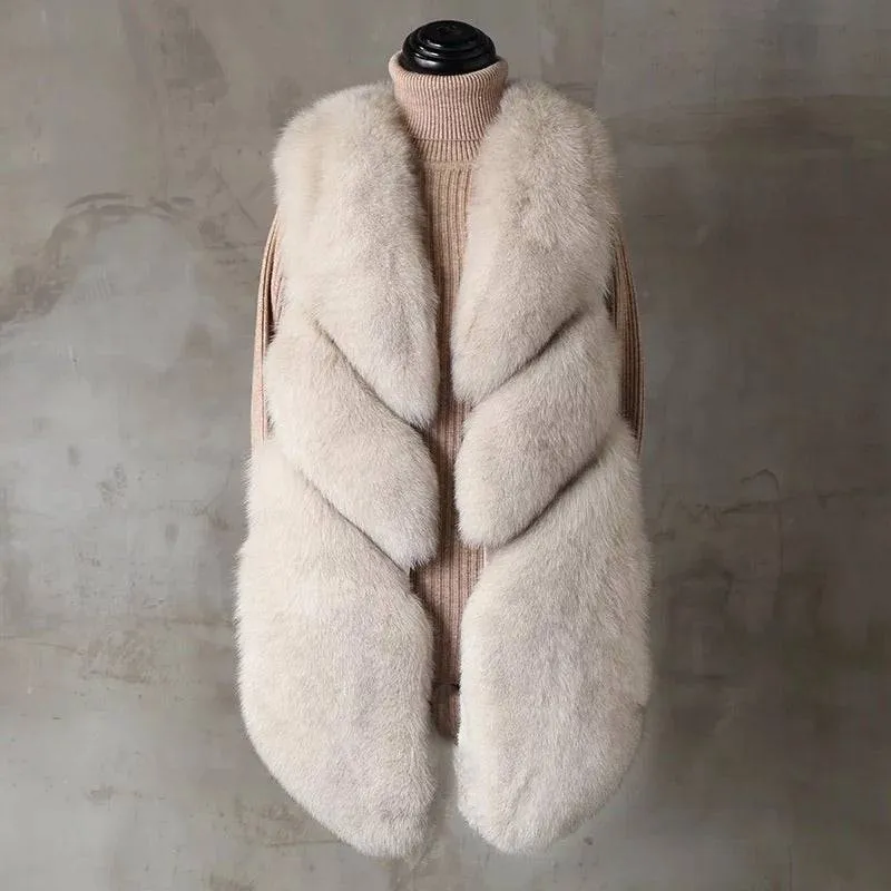 Genuine Fox Fur Gilet - Three Asymmetrical Panel