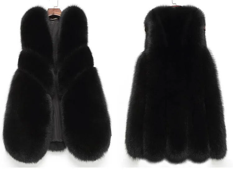 Genuine Fox Fur Gilet - Three Asymmetrical Panel