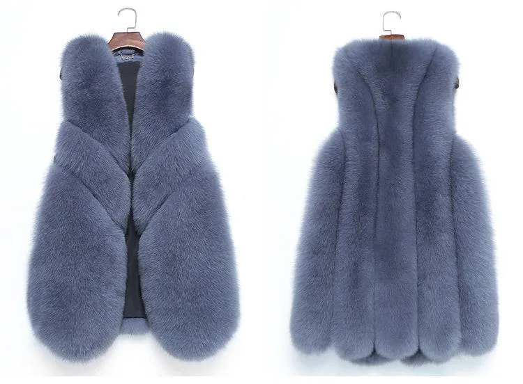 Genuine Fox Fur Gilet - Three Asymmetrical Panel