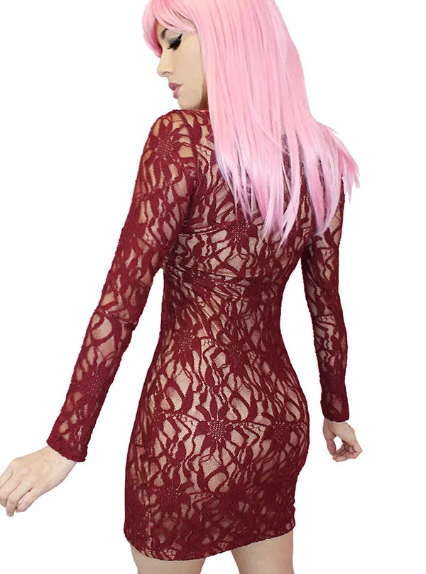 Glampire Lace Mini Corset Dress for Women