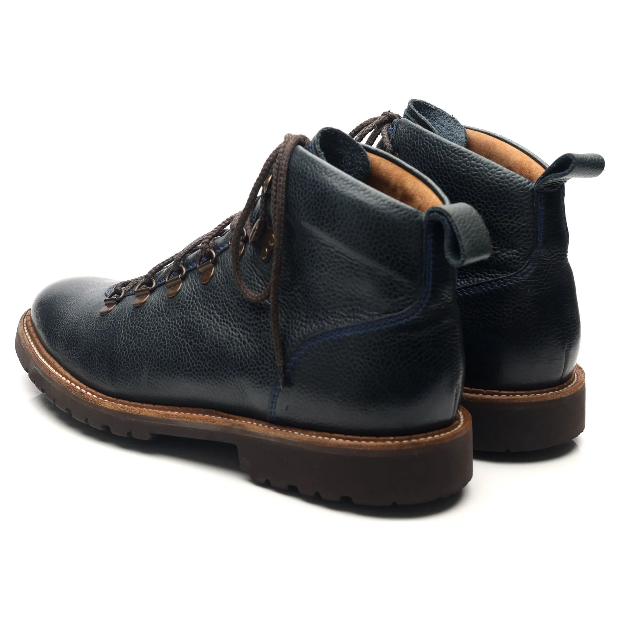 'Glencoe' Navy Blue Leather Hiker Boots UK 9.5 F