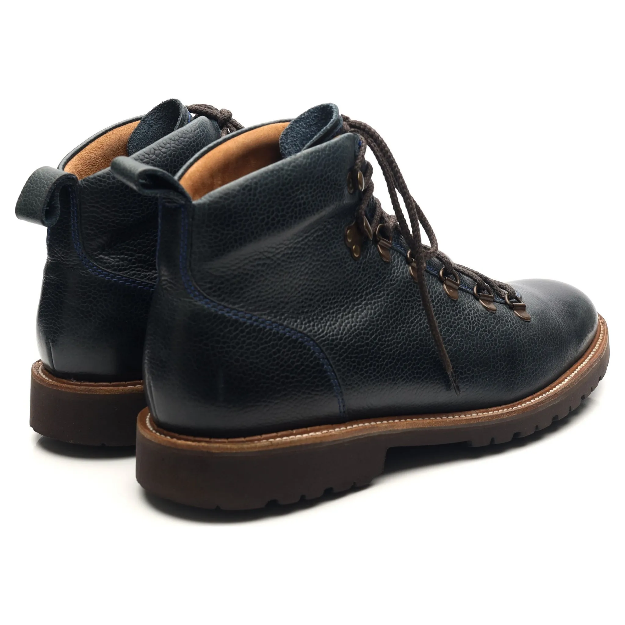 'Glencoe' Navy Blue Leather Hiker Boots UK 9.5 F