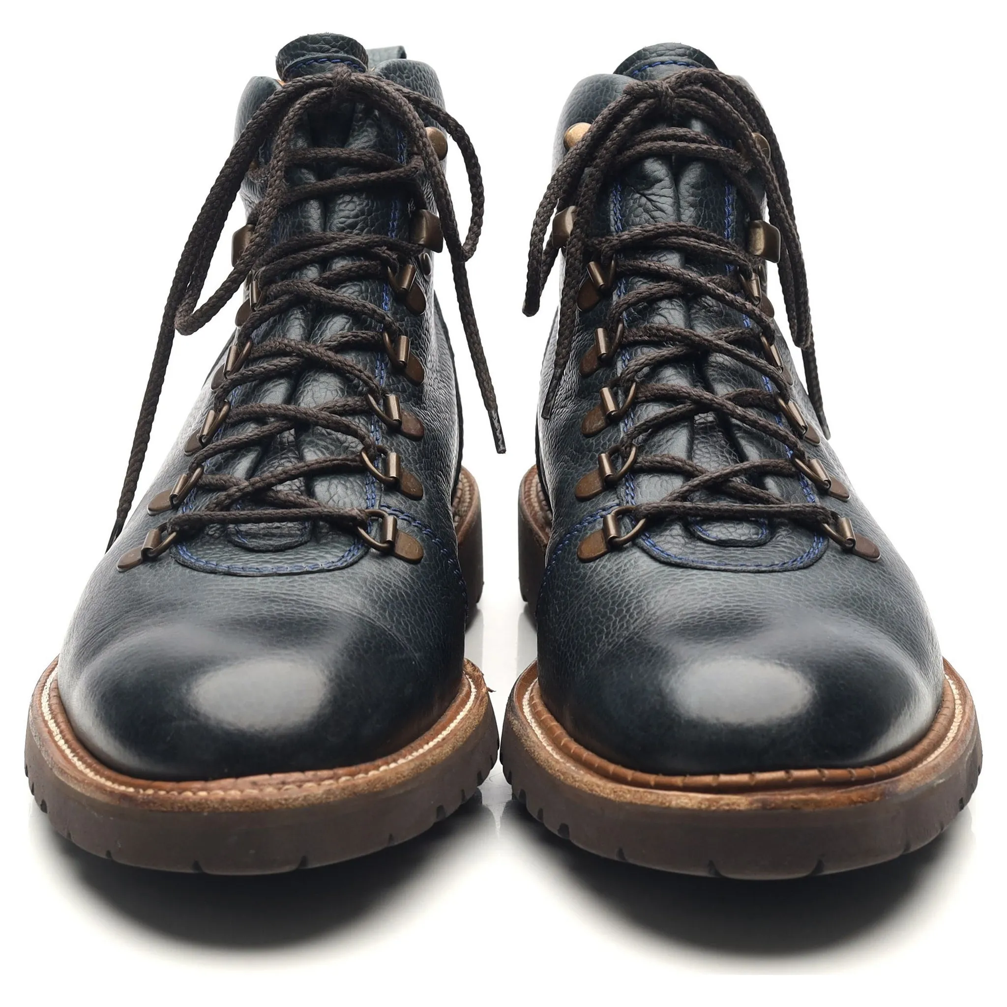 'Glencoe' Navy Blue Leather Hiker Boots UK 9.5 F