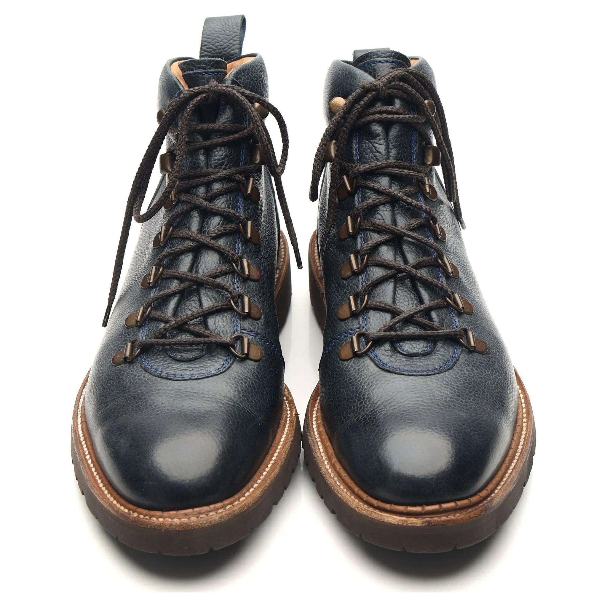 'Glencoe' Navy Blue Leather Hiker Boots UK 9.5 F