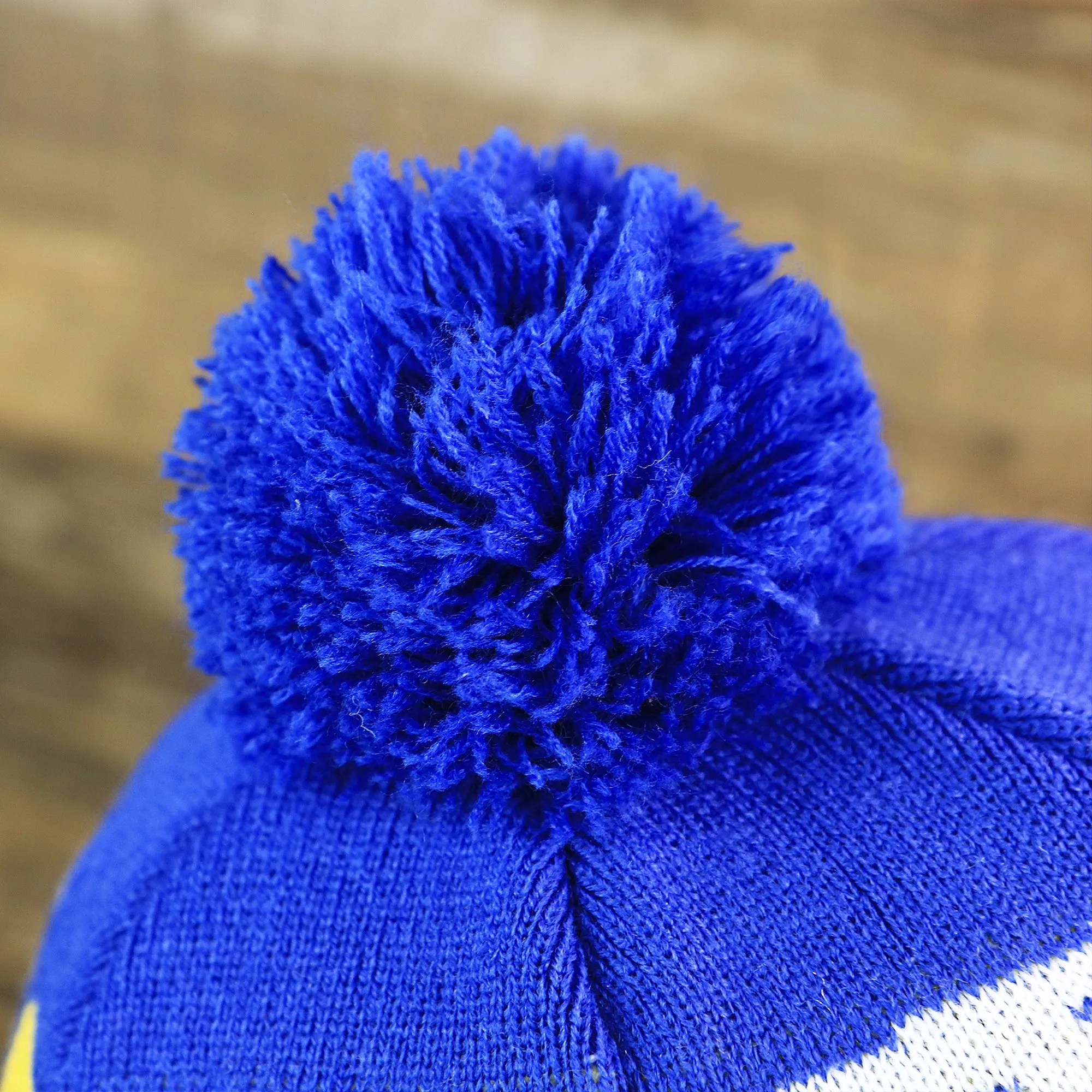 Golden State Warriors Wordmark Blue Winter Beanie - Pom Pom Winter Beanie