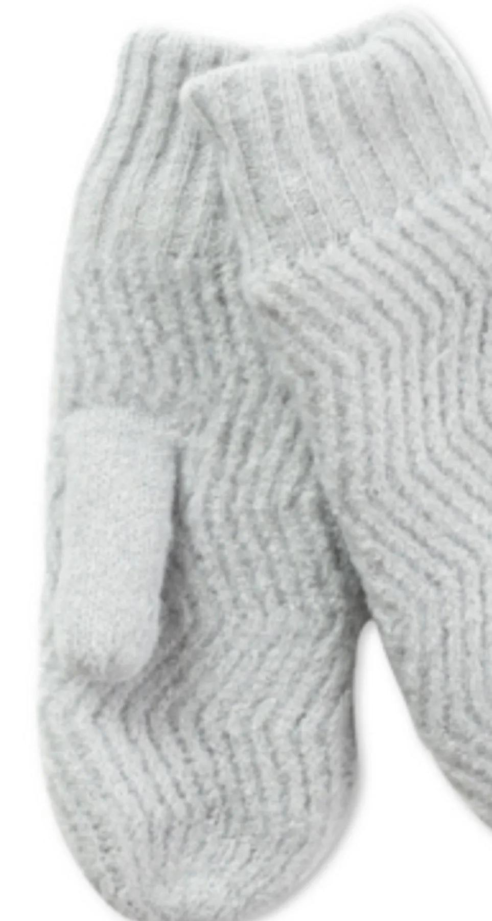 Gray Chevron Knit Mittens for Women by INC International Concepts (Regular Size)