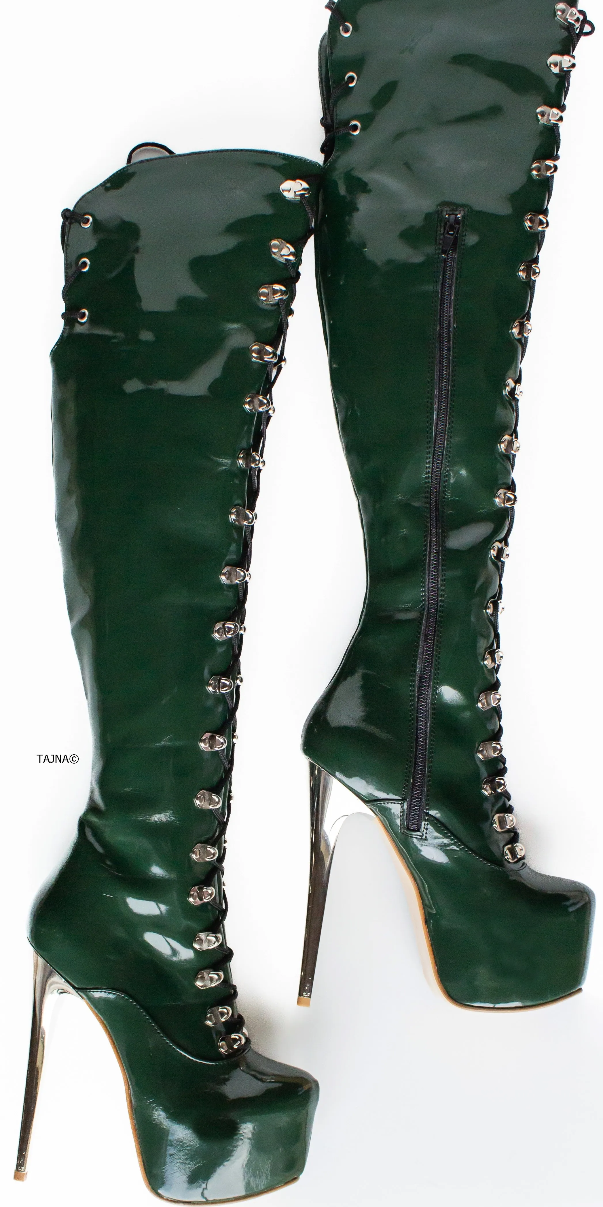 Green Military Over Knee Boots