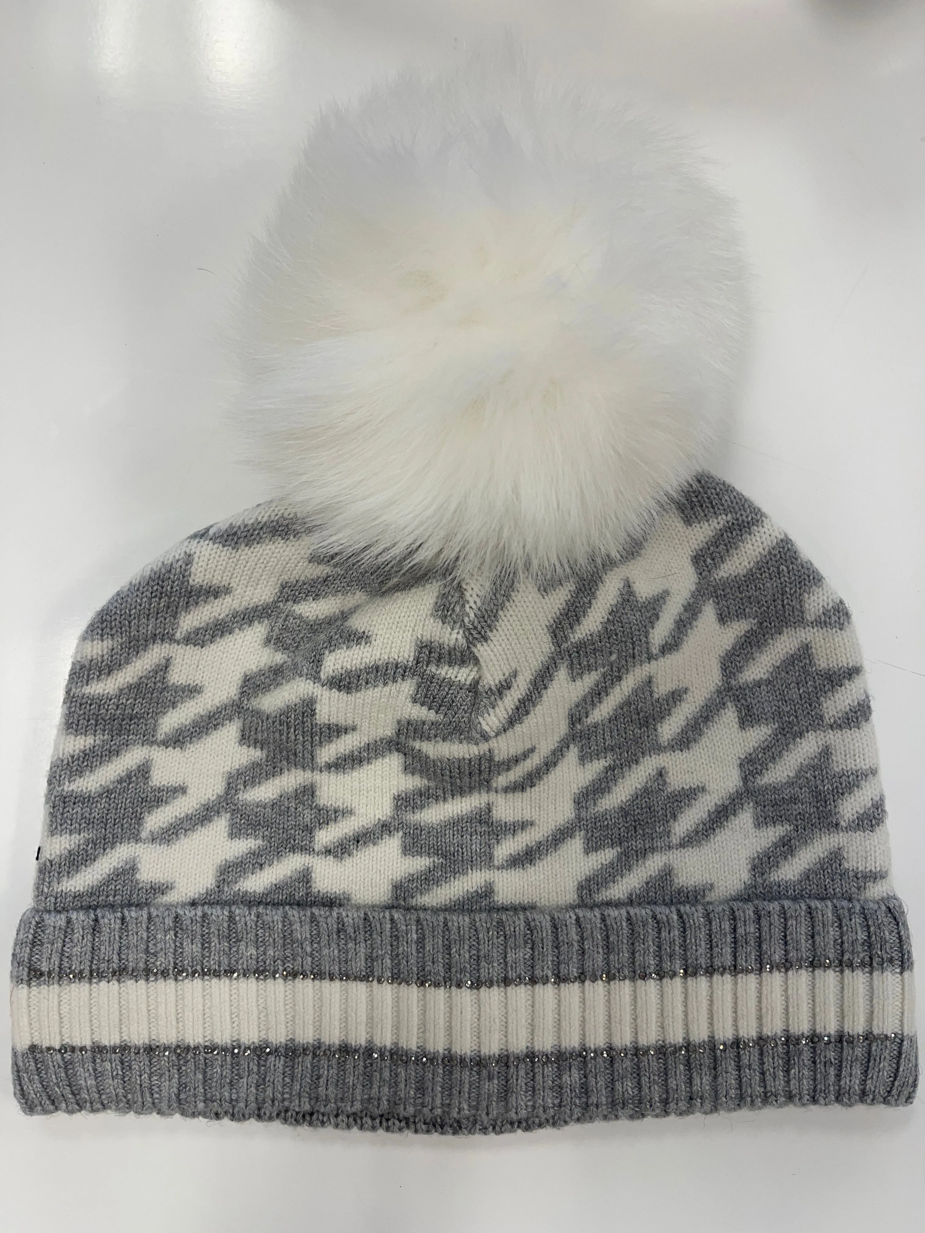 Grey Houndstooth Beanie - Buy online now!