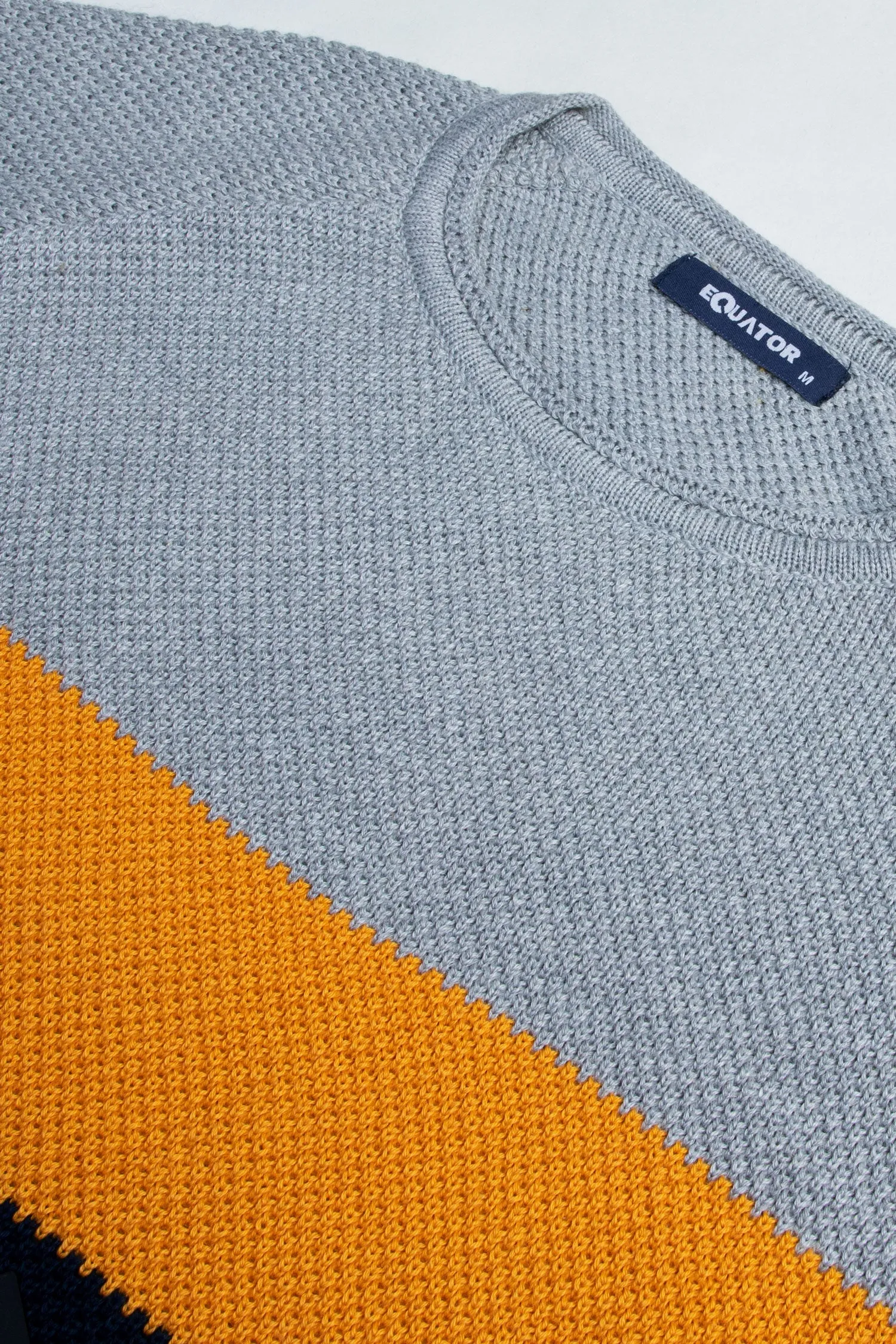 Grey Round Neck Gents Sweater