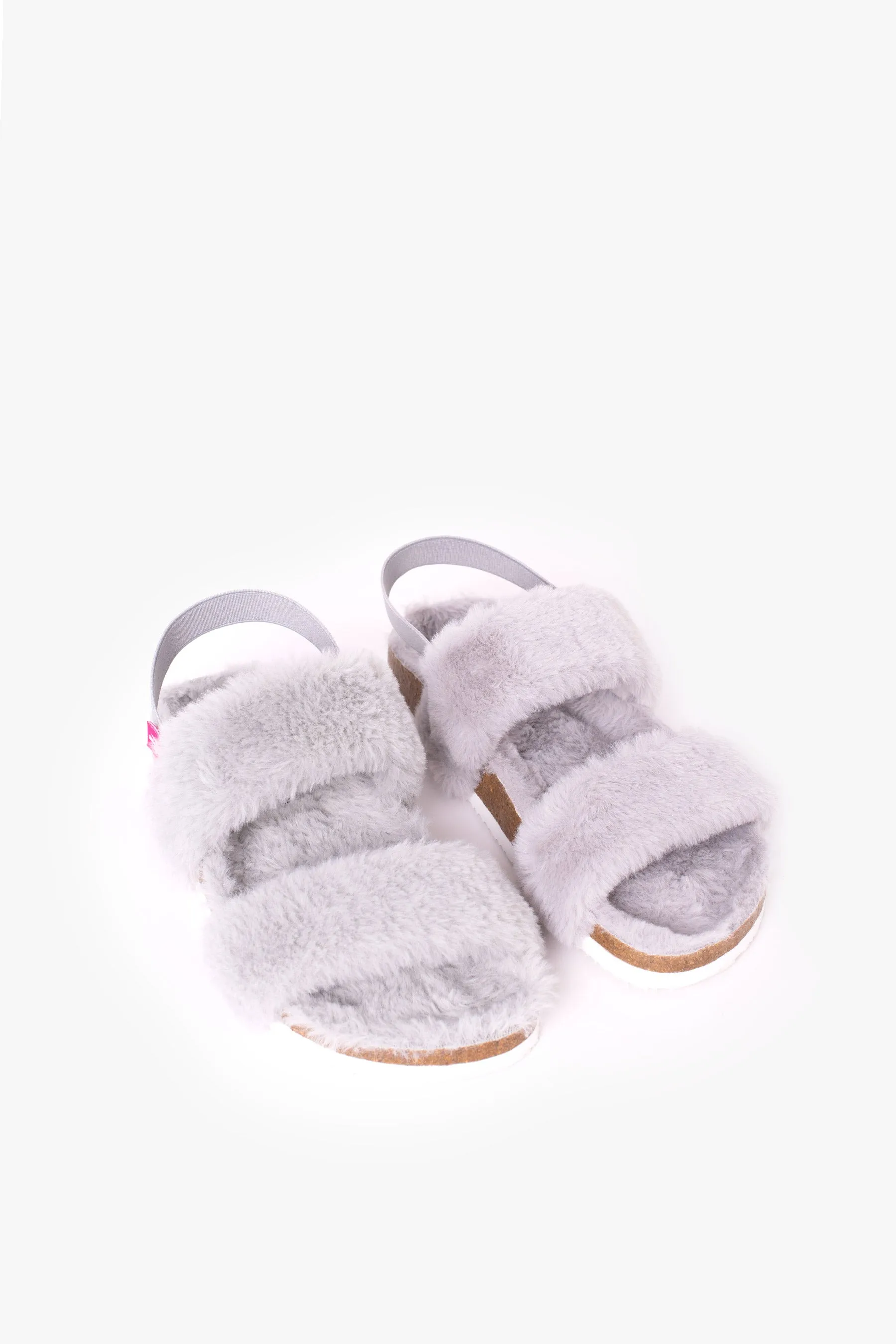 Grey Soft Fluffy Slippers