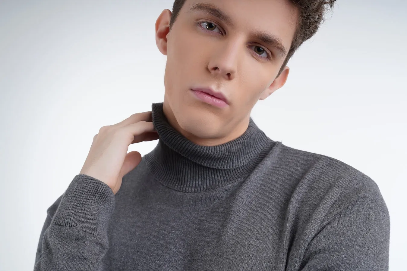 Grey Turtleneck Sweater