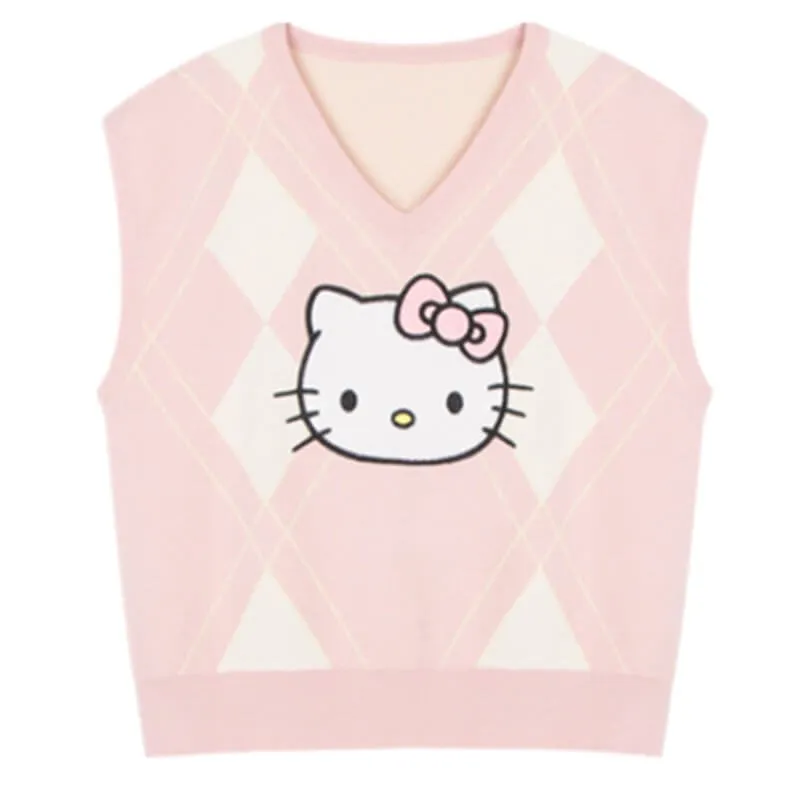 Hello Kitty pastel pink knit vest