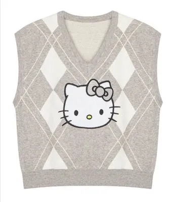 Hello Kitty pastel pink knit vest