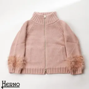 Herno Crew Neck Cable Knit Wool Blend Fabric Low Gauge