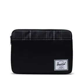 Herschel 13-inch Anchor Sleeve - Black/Grayscale Plaid