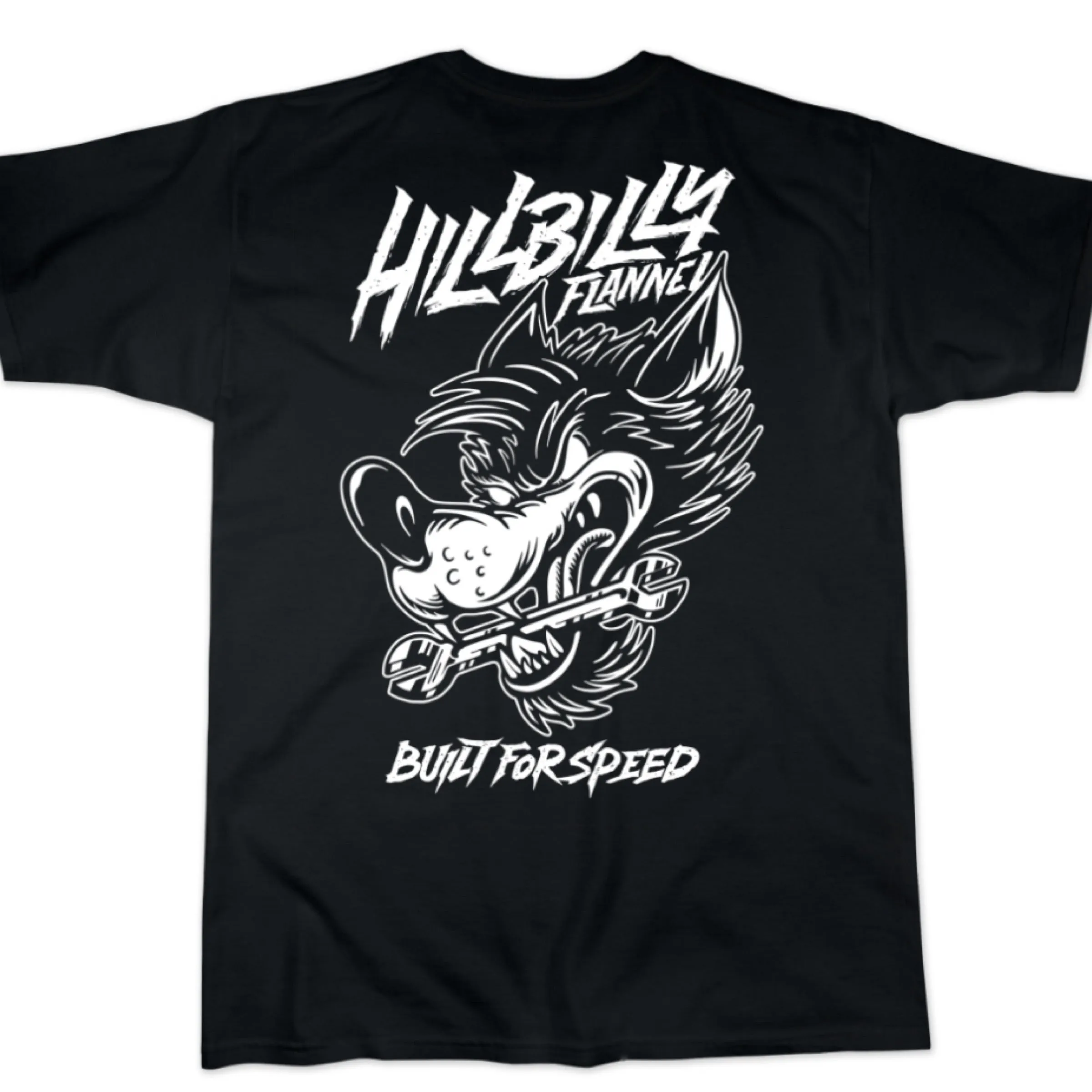 Hillbilly Flannel shirt black speed racing tee.