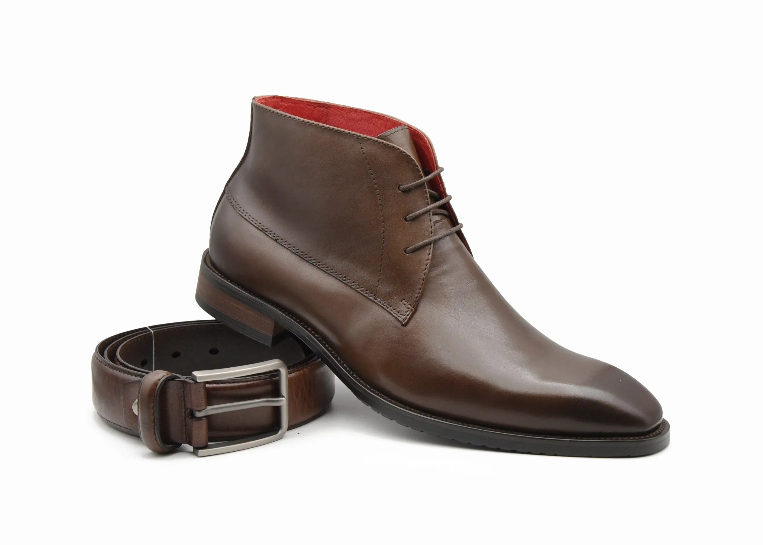 JAMES HILL - Coffee Chukka Boots and Belt Set