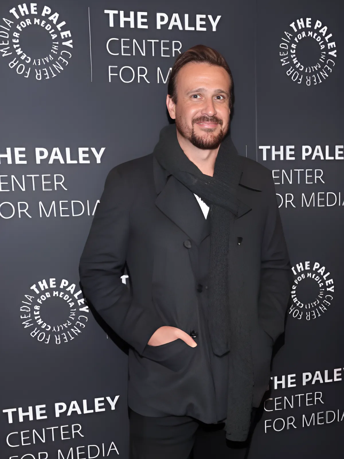 Jason Segel Shrinking Black Peacoat