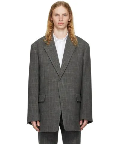 Jil Sander Gray Virgin Wool Blazer