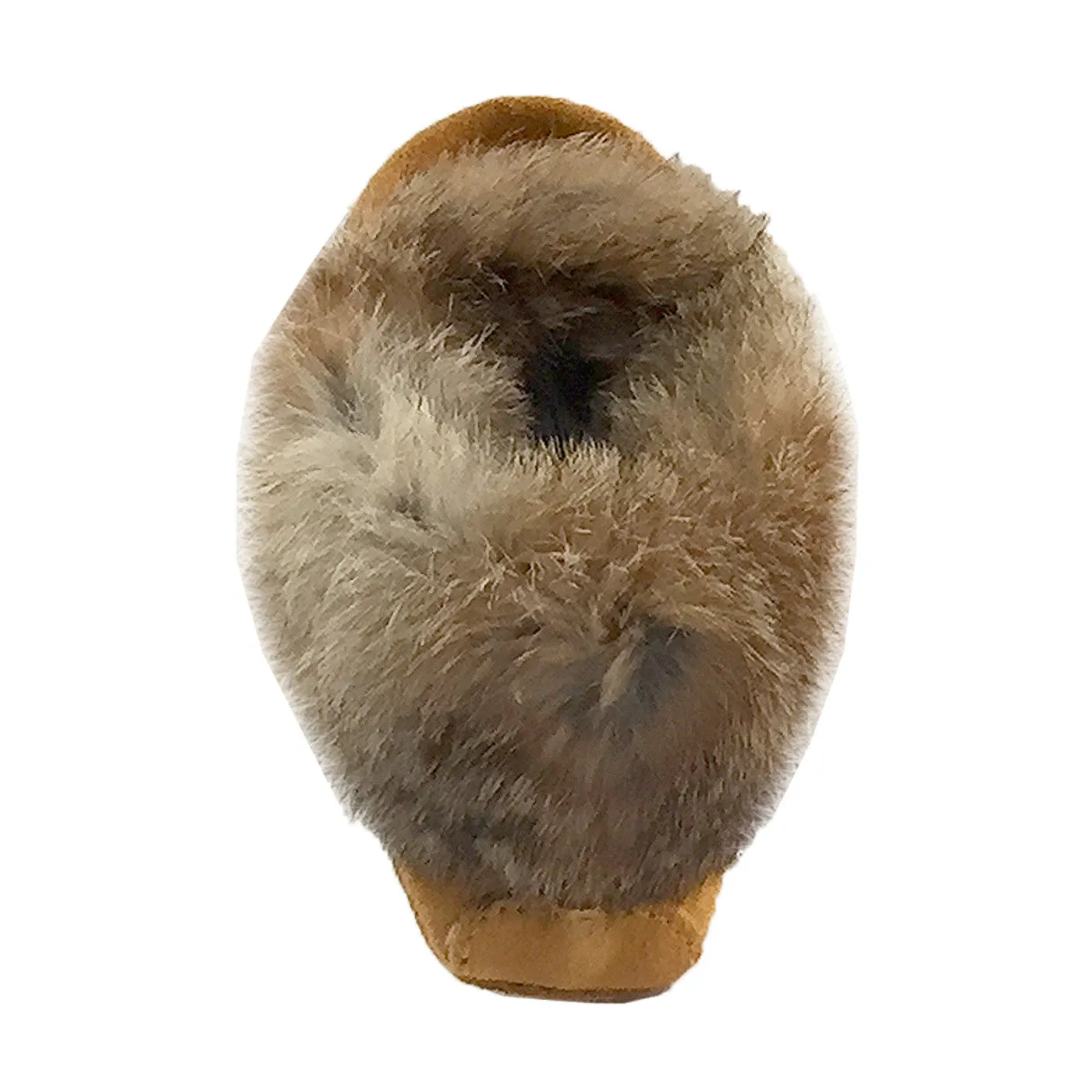 Junior Rabbit Fur Moccasins with Suede and Fleece Lining