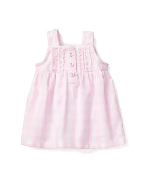 Kids Pink Gingham Twill Doll Nightgown