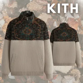 KITH NYC | Street Style Bi-color Cable Knit Pullovers with Long Sleeves