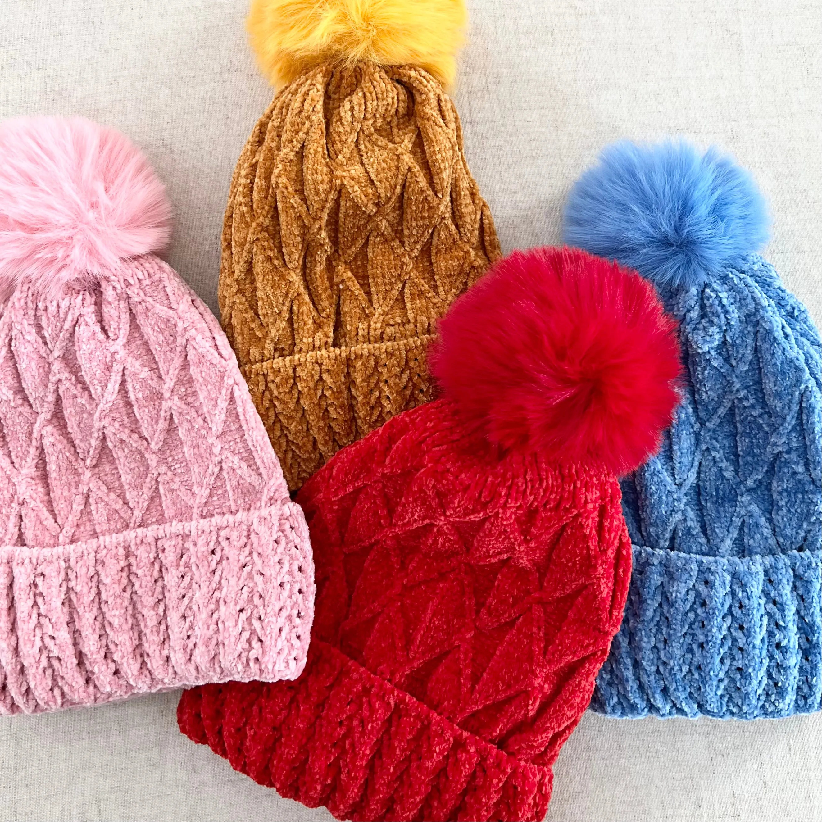 Knit Pom Pom Beanie - Assorted