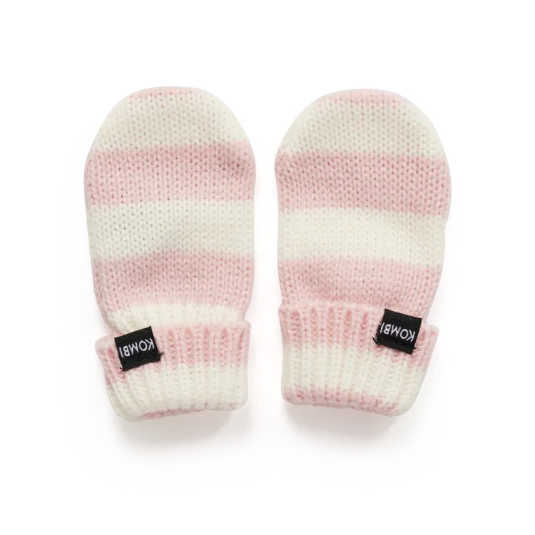 Kombi Rose Shadow Baby Knit Hat and Mitten Set