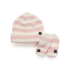 Kombi Rose Shadow Baby Knit Hat and Mitten Set