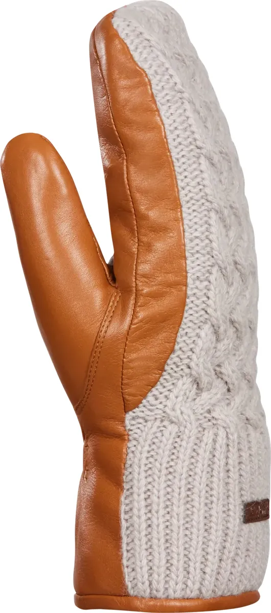 Kombi Women's Ariana Leather and Knit Mittens Moonstone | Buy Kombi Women's Ariana Leather and Knit Mittens Moonstone 