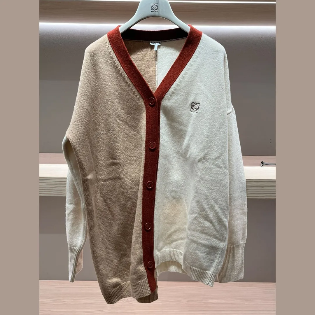 LOEWE asymmetrical cardigan made of wool.