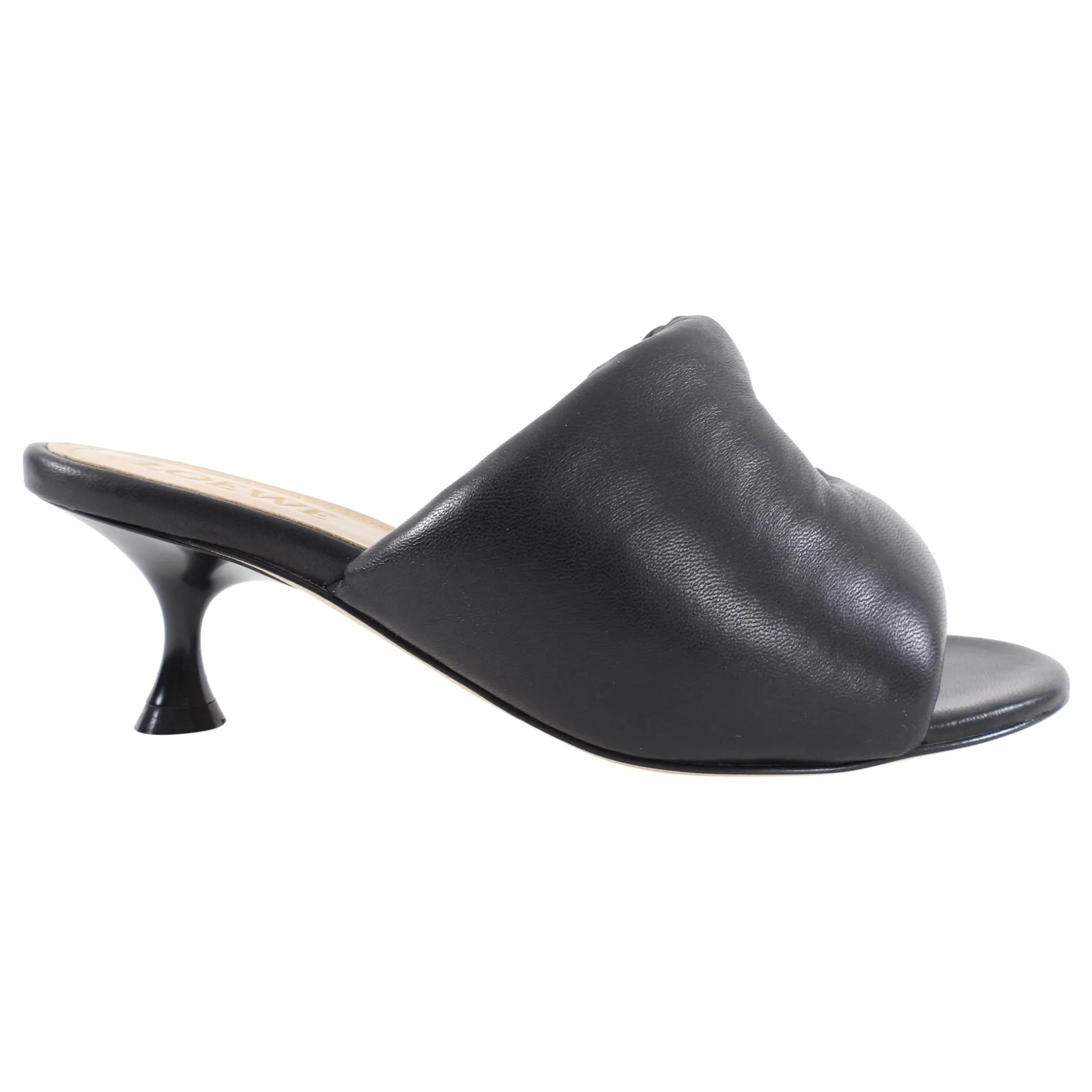 Loewe Black Leather Padded Anagram Mule, Size 37 / 7