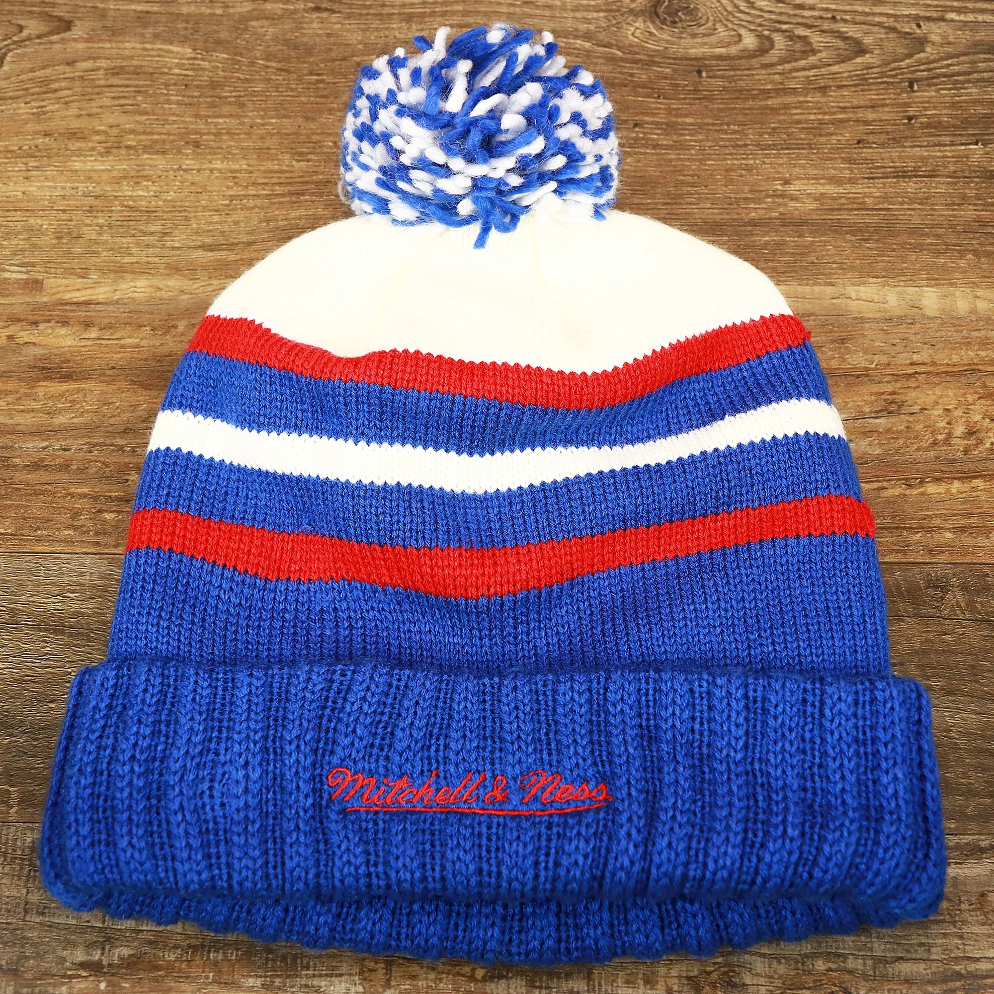 Los Angeles Clippers Blue Cuff Pom Pom Winter Beanie | Blue Striped Winter Hat